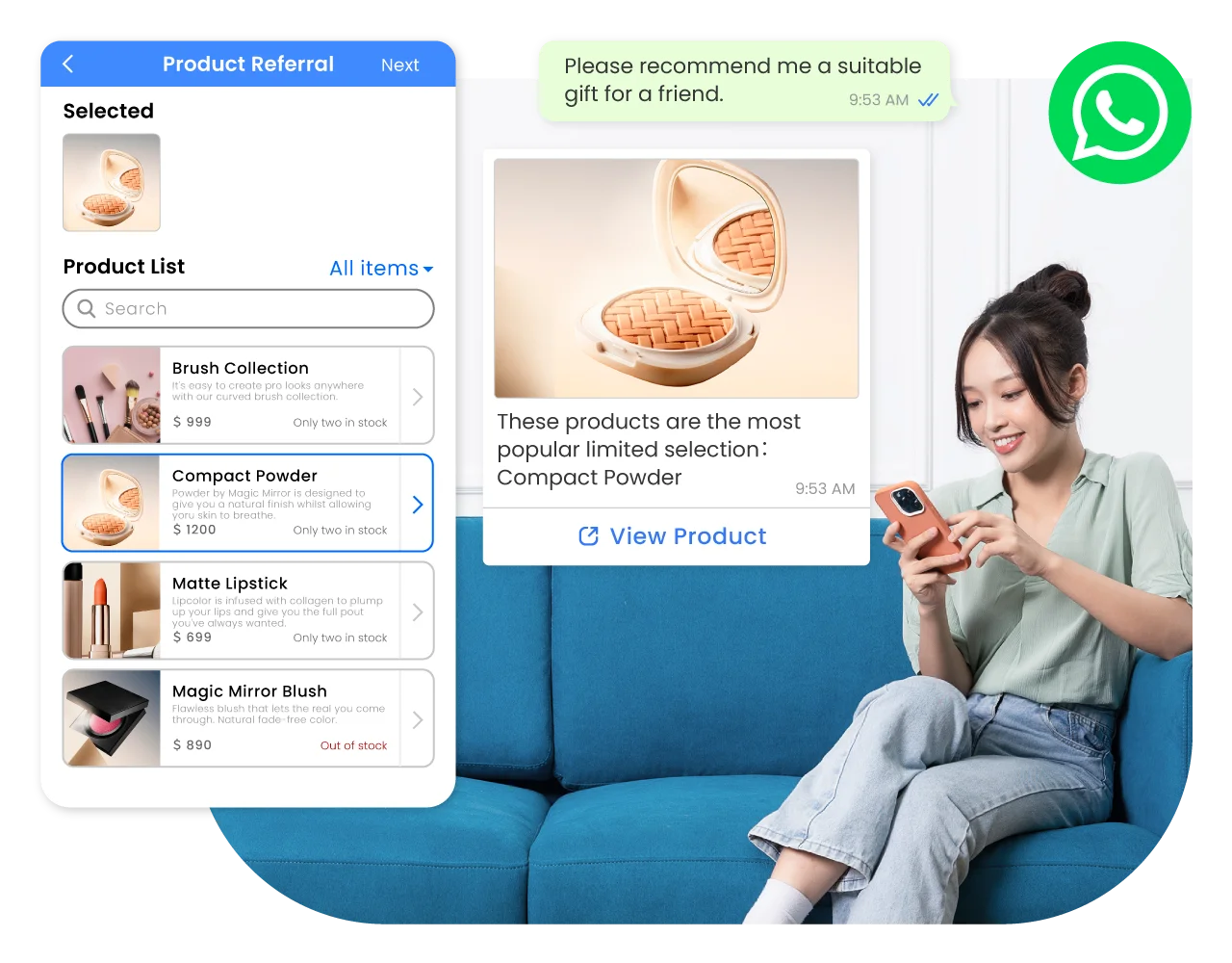 Sales can reply to WhatsApp messages from customers who have been bound via Omnichat App