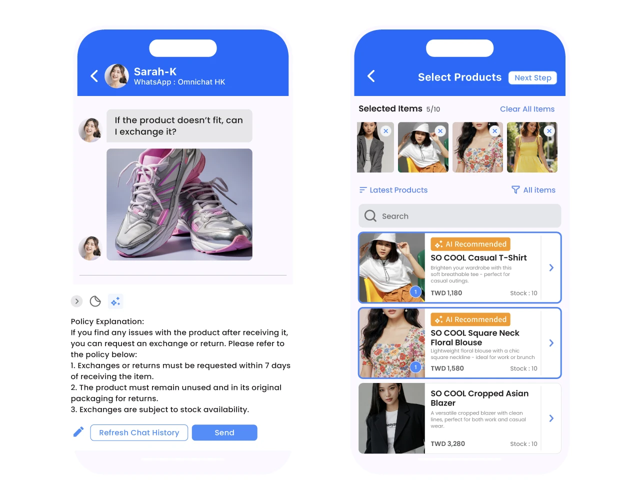 AI shopping co-pilot helping sales teams craft messages and recommendations