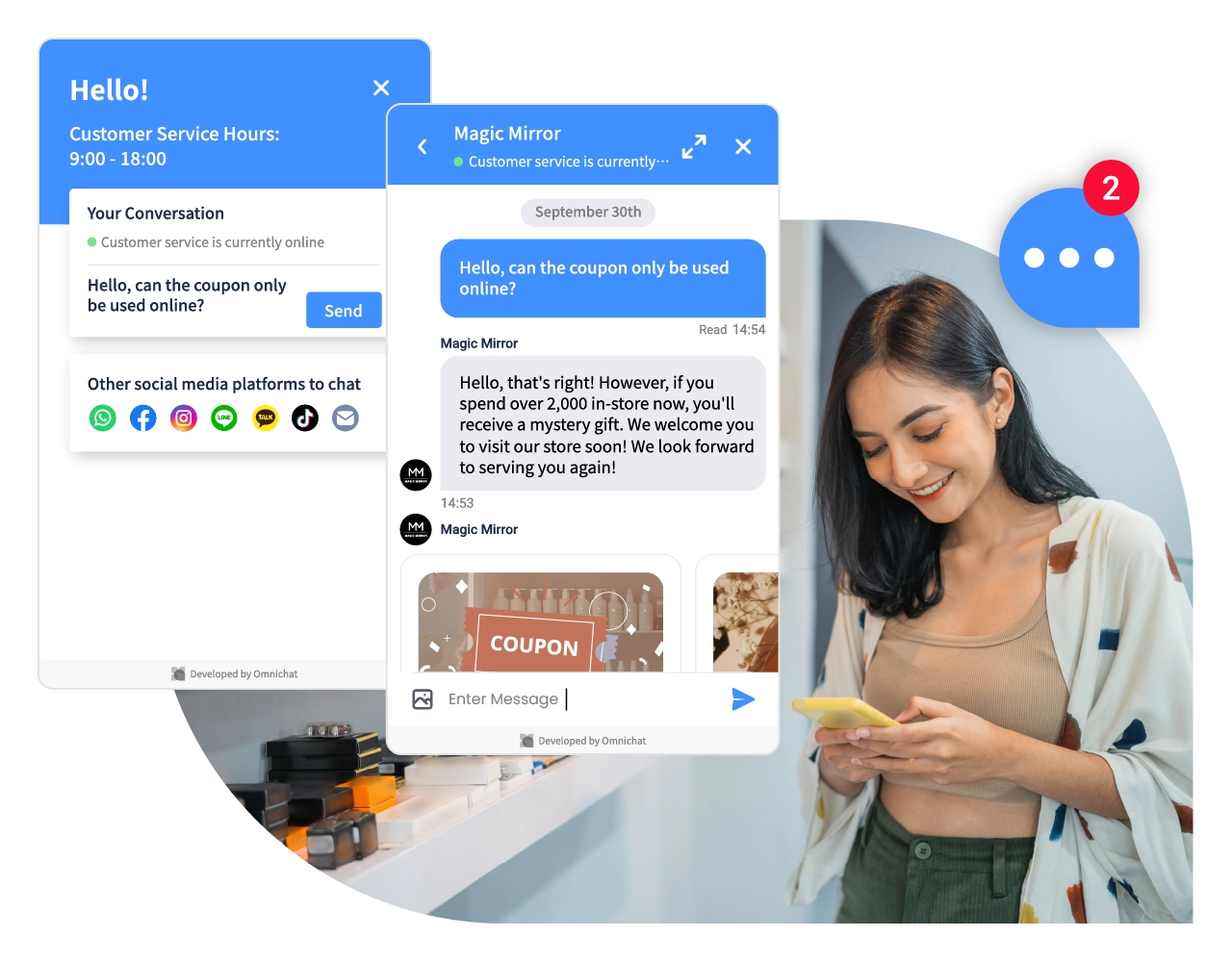 Solve customer problems and increase conversion rate through real-time support in App
