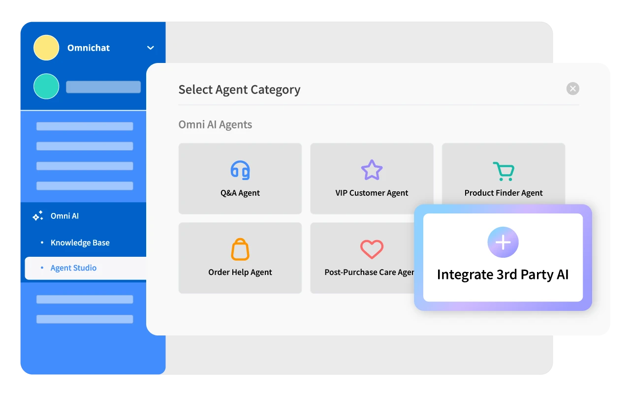 Seamlessly connect external AI models and agents with Omni AI.