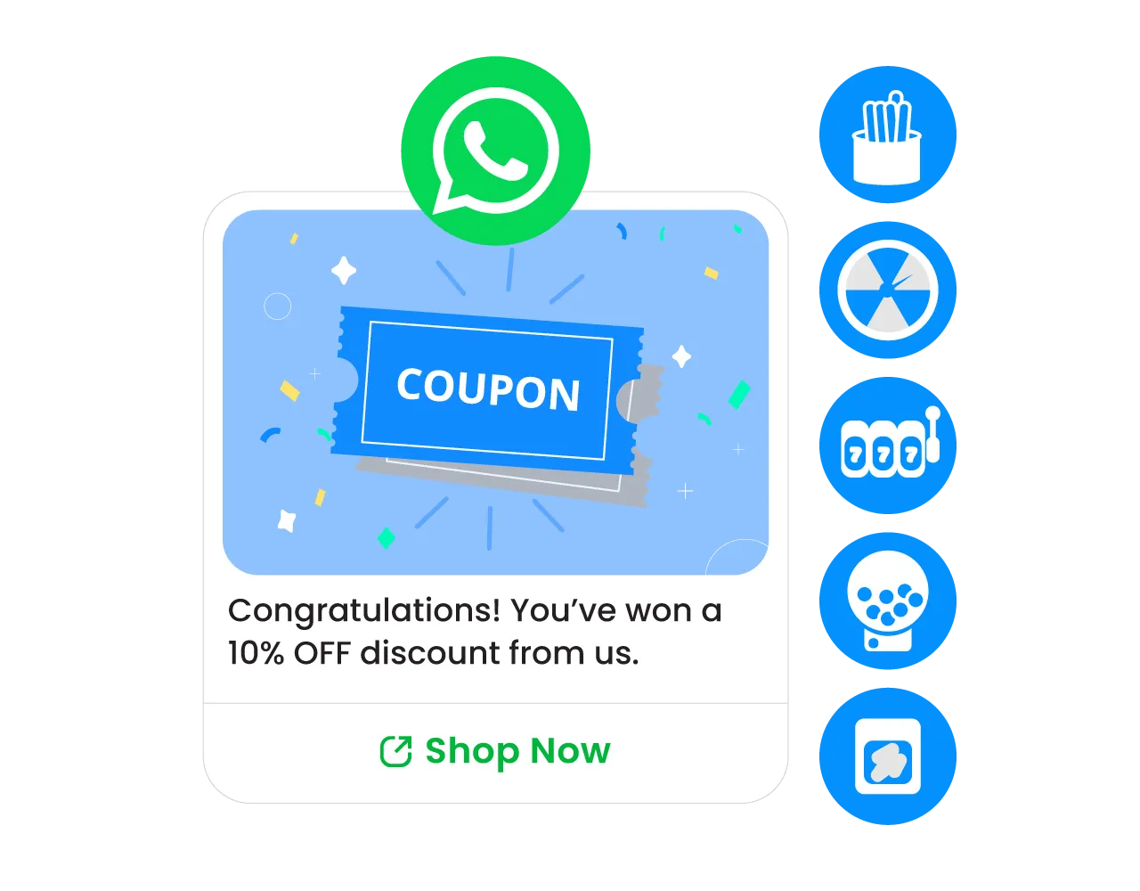 Omnichat interface demonstrating WhatsApp interactive gamification marketing and digital eCoupons to comprehensively boost customer conversion rates and engagement.
