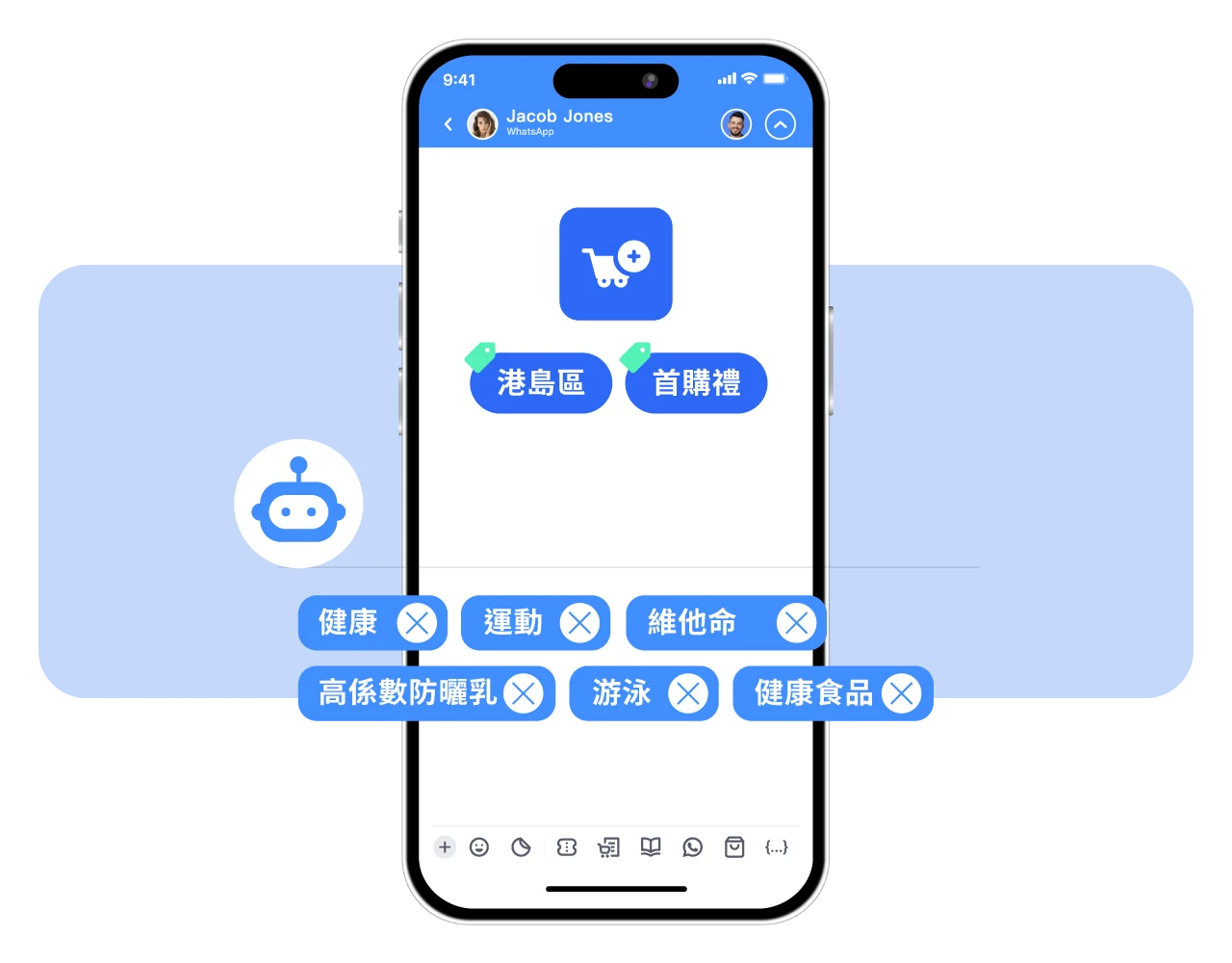 WhatsApp 廣播訊息互動狀況，自動貼標籤，進行顧客細分，精準發送再營銷訊息。