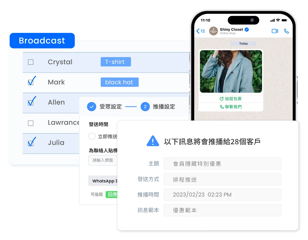 針對性地向受眾發放個人化 WhatsApp 推播內容