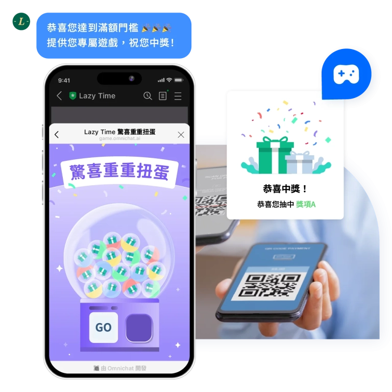 門市顧客訂閱 WhatsApp / FB / IG，即可參與互動遊戲，將線下引流到線上。